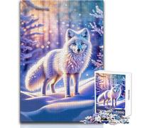 Puzzle 1000 pièces Renard Arctique en Hiver - Un Passe-Temps paisible et satisfaisant - Assemblage Parfait - Découpe de précision - Dimensions:38x52cm
