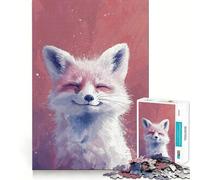 Puzzle 1000 pièces Renard bienheureux,Bords Fins,Jeu créatif,Loisirs,Cadeau de décoration d'anniversaire (50x75cm)