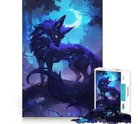 Puzzle 1000 pièces Renard Bleu Mystique pour Adultes et Adolescents, Jeu de logique, détente, découpe de précision, (38x52cm)