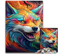 Puzzle 1000 pièces Renard coloré, Puzzle Impossible pour Adultes, Casse-tête Stimulant pour Adolescents, Jeu interactif Amusant en Famille 50x75cm / 19,68x29,52 Pouces