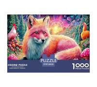 Puzzle 1000 Pièces Renard coloré Puzzle Un Jeu Intellectuellement Stimulant Cadeaux pour Adolescents Et Enfants 38x26cm/1000pcs