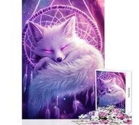 Puzzle 1000 pièces Renard dans Attrape-rêves pour Adolescents Jeu Manuel idéal pour Les Couples Décoration intérieure Cadeau Original pour Un Anniversaire ou Noël (38x52cm)