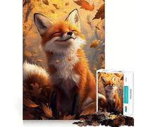 Puzzle 1000 pièces Renard d'automne Sérénité Précis Jeu de Construction Amusant et cognitif Jeu de Relaxation Jeu d'art d'anniversaire (38x52cm)