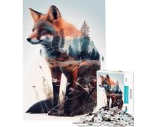 Puzzle 1000 pièces Renard de Twilight pour Anniversaire Noël Décoration Parfaite Jouet à Monter soi-même Convient aux 14 Ans et Plus (38x52cm)