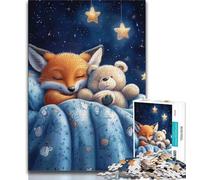Puzzle 1000 pièces Renard et Teddy Puzzle 1000 pièces pour Adultes Cadeaux pour Amis et Famille pour Les 14 Ans (50x75cm)
