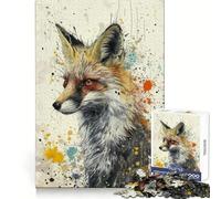 Puzzle 1000 pièces Renard fantaisiste pour Adolescents entraînement de la mémoire, évasion paisible, découpe Impeccable, Cadeau d’Hiver (38x26cm)
