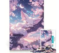 Puzzle 1000 pièces Renard Fennec endormi pour Adolescents Jeu de logique Clair Découpe Parfaite Cadeau d'anniversaire 38x52cm