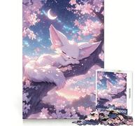 Puzzle 1000 pièces Renard Fennec endormi pour Adolescents Jeu de logique Clair Découpe Parfaite Cadeau d'anniversaire 38x52cm