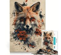 Puzzle 1000 pièces Renard Kitsune Mystique pour Adolescents Jouet Intelligent et Ludique Objet de Collection Art Découpé Clair (38x52cm)
