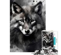 Puzzle 1000 pièces Renard Peint à l'aquarelle Jeu Relaxant et addictif pour cultiver la Patience pour Les Couples (Dimensions 38x26cm)