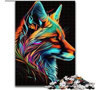 Puzzle 1000 pièces Renard Pop Art, Puzzle Animalier en Carton, Casse-tête Stimulant pour Adolescents, soirée de Jeux en Famille Amusante, 1000 pièces(26x38cm)