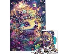 Puzzle 1000 pièces Renard psychédélique en Gros Plan pour Adolescents idéal pour Passer Le Temps à la Maison Un défi Stimulant à relever et Un Cadeau Anti-Stress (Dimensions 50x75cm)