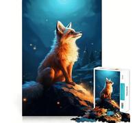Puzzle 1000 pièces Renard Roux dans la forêt pour Adolescents Jeu de logique et de détente Découpe précise Cadeau Artistique (38x26cm)