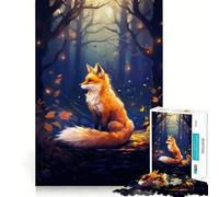 Puzzle 1000 pièces Renard Roux dans la forêt pour Adolescents Jeu de logique Fine Loisirs faciles Bords Nets pour Les fêtes (38x26cm)