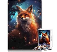 Puzzle 1000 pièces Renard Roux mystérieux, idéal pour des Moments de détente à la Maison Jeu de Construction Durable et précis Dimensions:38x26cm