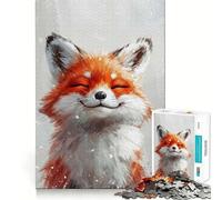 Puzzle 1000 pièces Renard Souriant et Serein Décoration soignée,Casse-tête,Cadeau,Jeu de Paix,Pièce d'art de Noël (50x75cm)