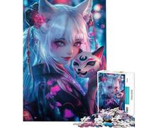 Puzzle 1000 pièces Renard Spirit en néon Lumineux Puzzle pour Adultes défi de Vitesse et de difficulté idéal comme Cadeau (Taille 38x26cm)