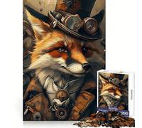 Puzzle 1000 pièces Renard Steampunk Animal pour Adultes Stimulation mentale, détente et Plaisir Bords Lisses (38x26cm)