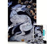 Puzzle 1000 pièces Renard surréaliste avec Fleurs et colibris pour Adultes Jeu de logique et de réflexion Découpe précise 50x75cm