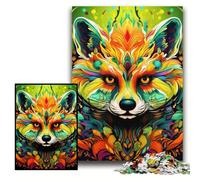 Puzzle 1000 pièces Renard Vert Puzzles Difficiles pour Adultes 26x38cm Parfait pour Les Cadeaux d'anniversaire, de Noël et d'halloween