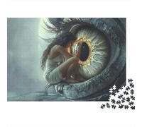Puzzle 1000 pièces « Rencontre avec l'œil Mystique » : Fille dans Un œil géant, Jeu éducatif pour Adultes, décoration intérieure, défi de Haut Niveau, Anniversaire, 38 x 26 cm