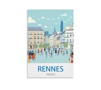 Puzzle 1000 pièces Rennes, France, Jeu éducatif, Difficile, Cadeau pour Adultes, 38 x 26 cm