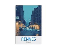 Puzzle 1000 pièces, Rennes, France. Puzzle 1000 pièces pour Adultes, Puzzle à Peindre, Puzzle Stimulant à réaliser soi-même, 52 x 38 cm.