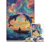 Puzzle 1000 pièces représentant des Animaux et des Baleines, idéal pour Les Adultes, idéal pour soulager Le Stress et Les défis du Père Noël (75x50cm)