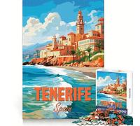 Puzzle 1000 pièces représentant la côte de Tenerife, Espagne, pour Adultes Un Jouet Intelligent et Pratique pour décorer Votre intérieur Découpe précise Décoration Murale 38x26cm