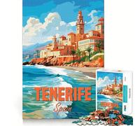 Puzzle 1000 pièces représentant la côte de Tenerife, Espagne, pour Adultes Un Jouet Intelligent et Pratique pour décorer Votre intérieur Découpe précise Décoration Murale 38x26cm