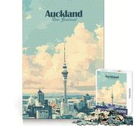 Puzzle 1000 pièces représentant la Skyline d'Auckland,Nouvelle-Zélande,idéal pour Les Adolescents Stimule la créativité,facilite la réflexion,Offre des Bords précis et constitue Un Cadeau Parfait