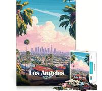 Puzzle 1000 pièces représentant la Skyline de Los Angeles,Un Jeu d'articulation Fin et pour résoudre des problèmes,idéal pour Un Moment de détente et de Calme,Une décoration de Noël ou Un Cadeau