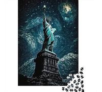 Puzzle 1000 pièces représentant la Statue de la Liberté, pour Adultes et Enfants, Jeux éducatifs en Bois (75 x 50 cm).