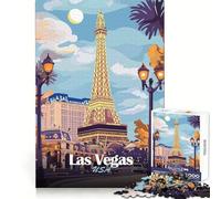 Puzzle 1000 pièces représentant la Tour Eiffel de Las Vegas,idéal pour Les Adolescents Un Exercice Mental Relaxant et Amusant,Une idée Cadeau de Noël Unique et précise (38x52cm)