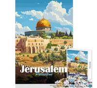 Puzzle 1000 pièces représentant la Ville de Jérusalem Décoration Murale pour Les Amateurs de Jeux et de Jeux éducatifs Pièces de Formes aléatoires Parfaitement emboîtables 38x26cm