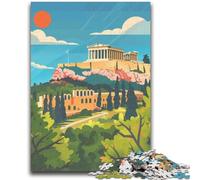 Puzzle 1000 pièces représentant l'Acropole d'Athènes, pour Adolescents et Adultes, Anti-Stress, Difficile et Stimulant, pour Un Amour Profond Entre Couples (38x26cm)
