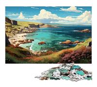 Puzzle 1000 pièces représentant Le Littoral Danois Illustration Couleur pour Adultes décoration Jouets pour Les Adolescents de 14 Ans et Plus 1000 pièces (38 x 26 cm)