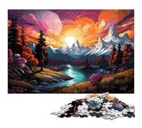 Puzzle 1000 pièces représentant Le Parc National de Grand Teton Illustration Couleur pour Adultes décoration Jouets pour Les Adolescents de 14 Ans et Plus 1000 pièces (38 x 26 cm)