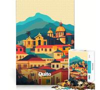 Puzzle 1000 pièces représentant Le Paysage Urbain de Quito, idéal pour Adultes Un Casse-tête Relaxant et Un Joli Cadeau (38x26cm)
