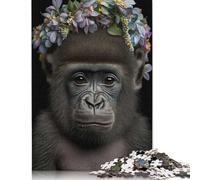 Puzzle 1000 pièces représentant Un Adorable bébé Gorille Duveteux, idéal pour Les Cadeaux de Noël, pour Adultes et Adolescents, Jouets éducatifs et éducatifs (38 x 26 cm, 1000 pièces).