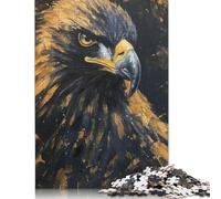 Puzzle 1000 pièces représentant Un Aigle Noir et doré, idéal pour Halloween, décoration d'intérieur et Cadeaux Uniques (75 x 50 cm)