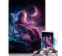 Puzzle 1000 pièces représentant Un Astronaute Assis sur la Lune, idéal pour Les Adultes Stimule Le Cerveau et stimule la Patience 50x75cm