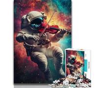 Puzzle 1000 pièces représentant Un Astronaute Jouant du Violon pour Adultes et Adolescents, Anti-Stress, défi Difficile à Offrir en Cadeau à Toute la Famille (50x75cm)