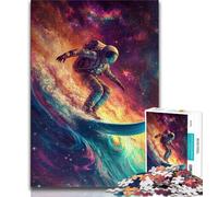 Puzzle 1000 pièces représentant Un Astronaute Surfant dans l'espace, pour Adultes et Adolescents, Anti-Stress, Difficile, décoration d'intérieur et Cadeaux Uniques (75x50cm)