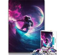 Puzzle 1000 pièces représentant Un Astronaute Surfant pour Adultes et Adolescents, Anti-Stress, défi Difficile, décoration d'intérieur Unique et Cadeaux (75x50cm)