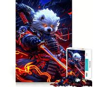 Puzzle 1000 pièces représentant Un Bichon Frisé Samouraï avec Katana idéal pour Les Adolescents Jeu de logique et de réflexion Passe-Temps apaisant Bords Lisses Cadeau de qualité supérieure (38x52cm)