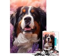 Puzzle 1000 pièces représentant Un Bouvier Bernois dans Un décor de Lavande idéal pour Un Anniversaire ou Noël Décoration Murale et Jeu éducatif à partir de 14 Ans 38x26cm