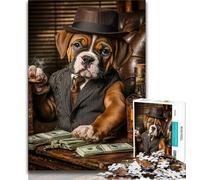 Puzzle 1000 pièces représentant Un Chien Boxer Buvant, pour Adolescents, Anti-Stress, Difficile, décoration d'intérieur et Cadeaux Uniques (38x26cm)