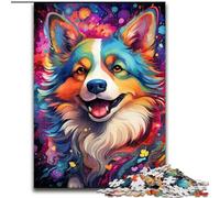 Puzzle 1000 pièces représentant Un Chien Corgi coloré, idéal pour Les Adolescents (50x75cm)