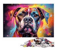 Puzzle 1000 pièces représentant Un Chiot Boxer Mignon Jeu éducatif pour Adultes défi Cadeau du Père Noël Secret 1000 pièces (38 x 26 cm)